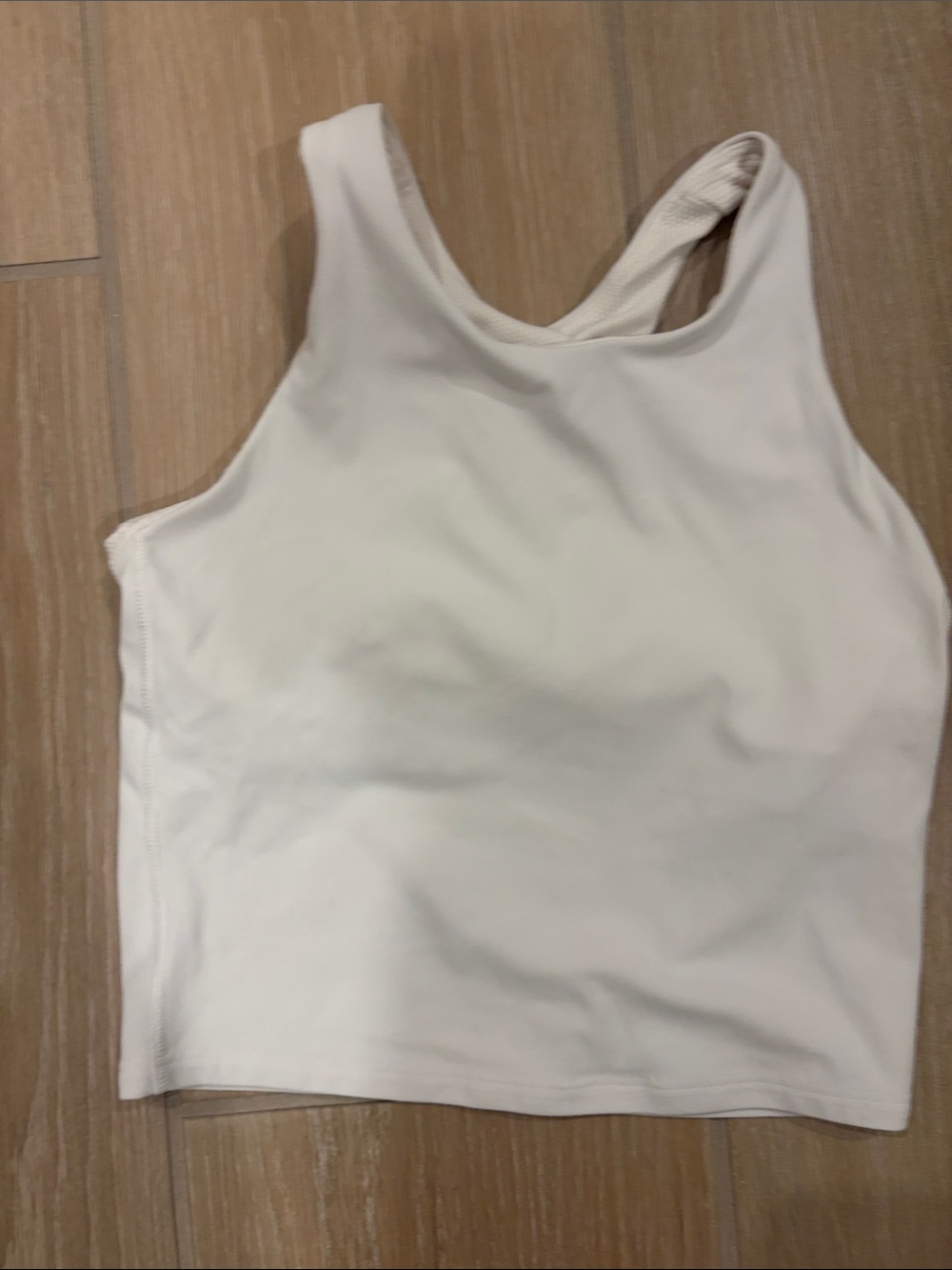 Athleta Girl White Racerback Crop Top
